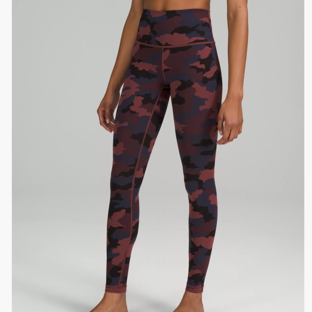 lululemon athletica Burgundy Navy Black Camo High-Rise Leggings